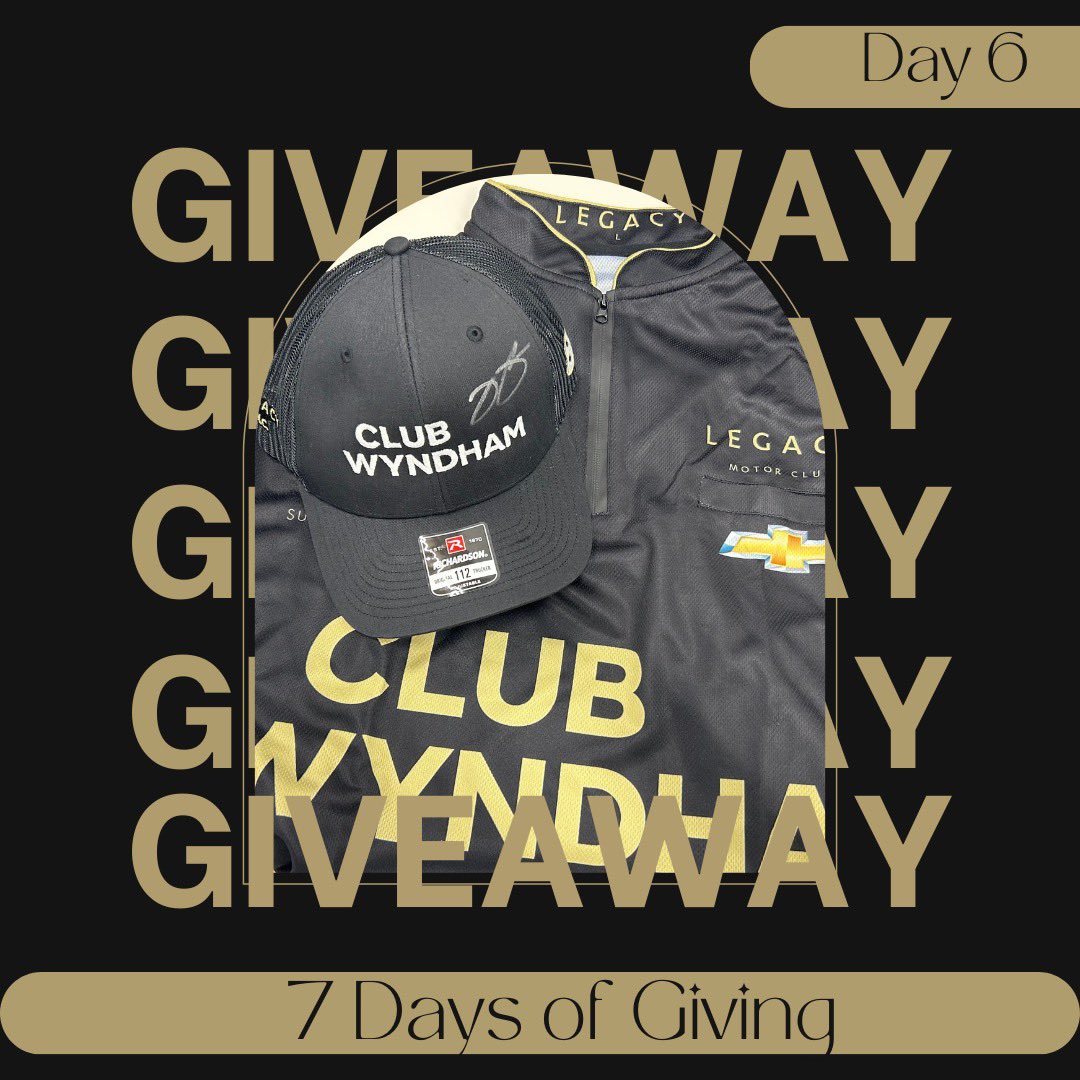 LEGACYMotorClub's tweet image. The Club 🤝 a Club Wyndham merch giveaway

To enter to win a hat SIGNED by Jimmie Johnson and a crew shirt:
- Follow us, @JimmieJohnson, and @clubwyndham on X
- Like this post