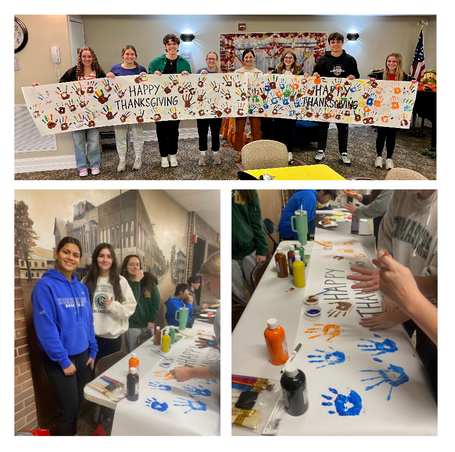 HhdsSchools's tweet photo. Our High School Student Council made Thanksgiving banners for the residents at Bethany Village. They delivered them today to Adm of Home Care & Community Services Danielle Youngs, who just so happens to be a #raidergrad. Thank you all! #raidergratitude #raiderpride https://t.co/ngeRVqSzpi