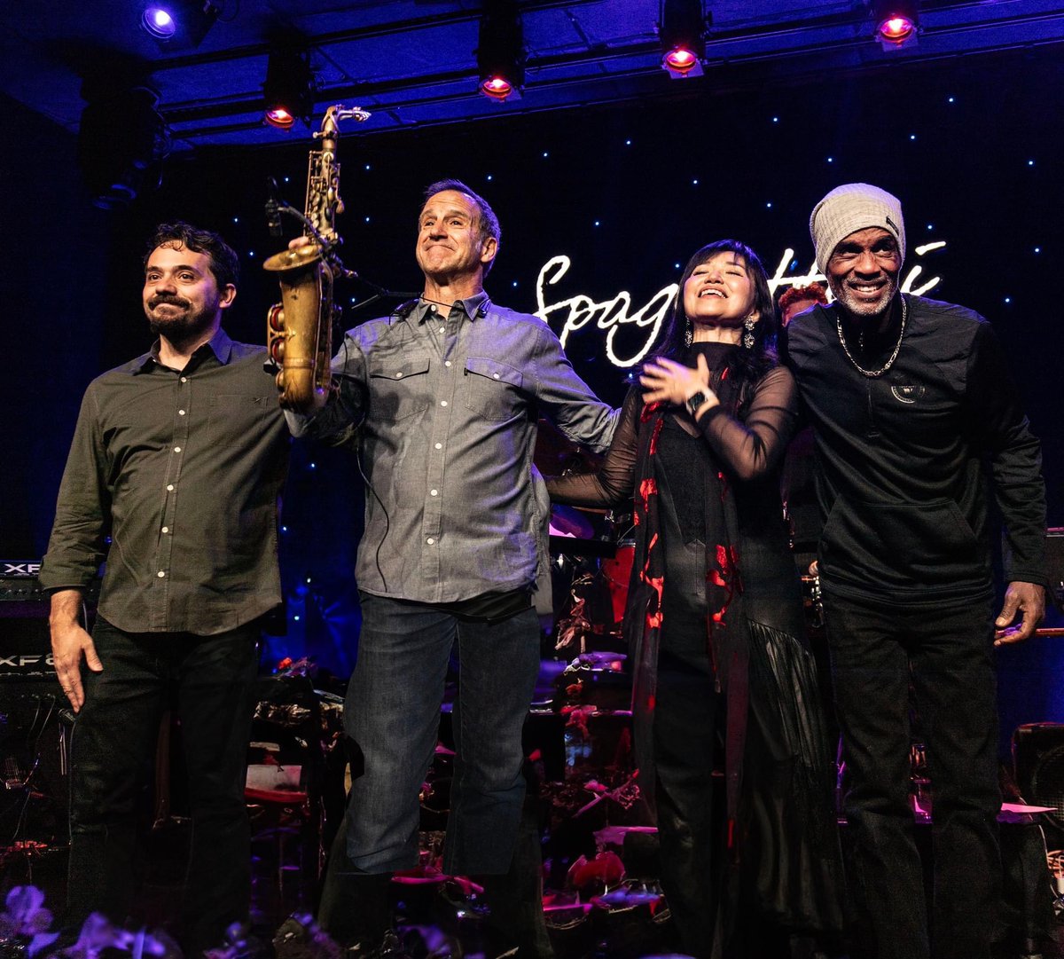 keikomatsui's tweet photo. Thanks for joining us last night! 
It was wonderful evening @spaghettinisb with amazing Eric Marienthal and his super band! 
Thank you Jack Cohen to capture us! @smoothjazzlivei 
#ericmarienthal #spaghettini
#sealbeach #AndreBerry #JoelTaylor #JPMourao 
#euphoria #grateful #peace https://t.co/D8iL09HnU1