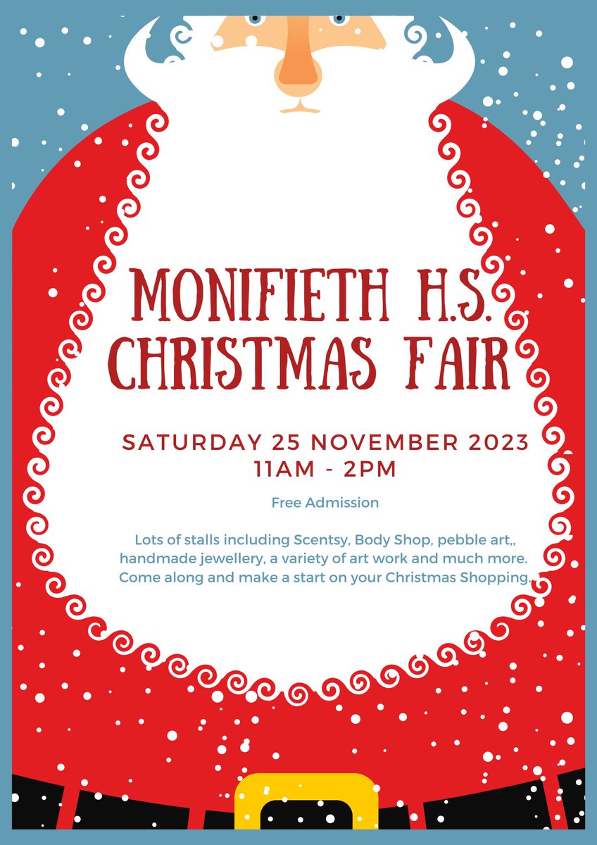 Only 4 more sleeps until our Christmas Fair. Come along and do some Christmas shopping or treat yourself. Looking forward to seeing you there. 🎅🎄 @MonifiethHigh @MhsDyw