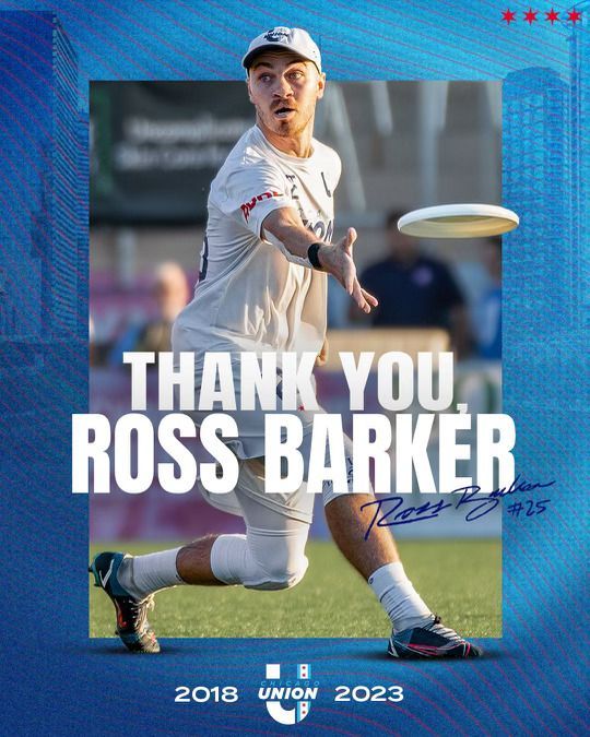 gochicagounion's tweet photo. Congratulations on an amazing playing career, Ross! We are incredibly grateful for your impact on this organization and all you have done to grow the sport of Ultimate. Thank you, 2️⃣5️⃣ https://t.co/KpxORUVgLW