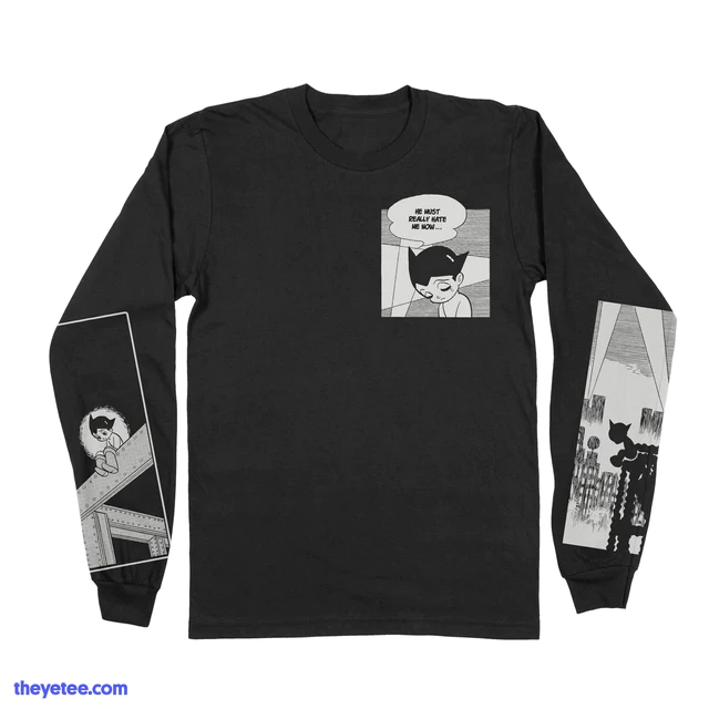 Wait! Don't go! We love you, Astro Boy! 😢 Welcome the Runaway Astro Boy tee from our official collection into your wardrobe, complete with prints on the sleeves and the back of the longsleeve tee! Available now: https://t.co/jvP012MFt8
