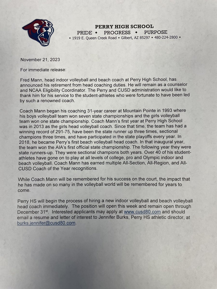 Perry High Athletics tweet media