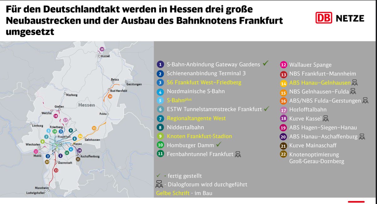 Die Projekte zum Bahnausbau in Hessen sind im Zuge des #Deutschlandtakt|s nochmal gestiegen, hier eine aktuelle Übersicht: