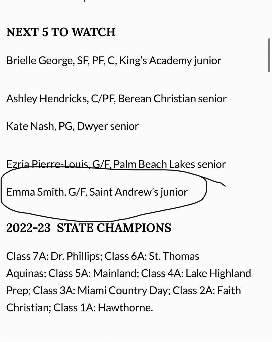 sandralee75's tweet photo. 👀 Look who is one of the “Next 5 To Watch” from @SunSentinel…keep up the good work @Emma_Smith013 ! https://t.co/ZTybCPe0Ms