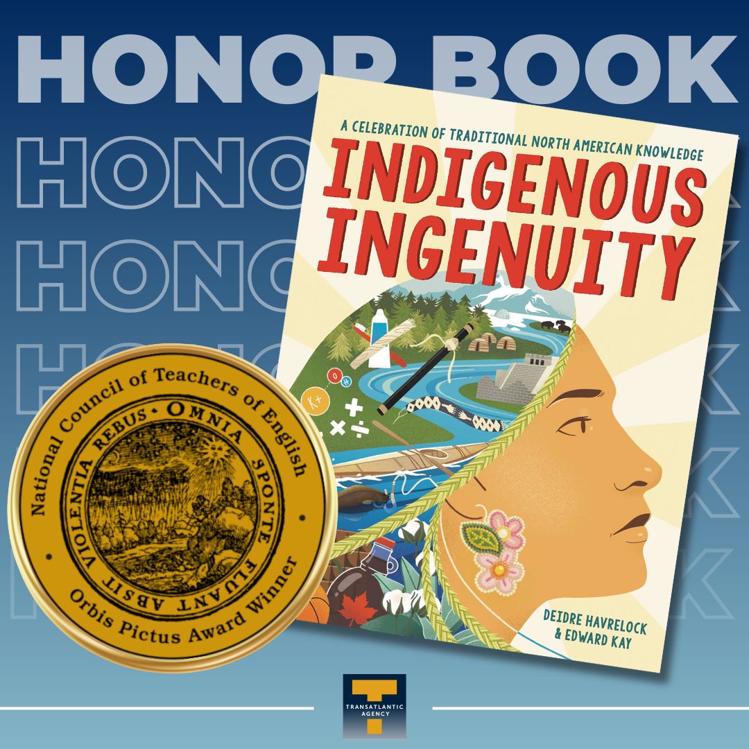 We are honored to announce that INDIGENOUS INGENUITY by @deidrehavrelock and Edward Kay has been named a 2024 NCTE Orbis Pictus Honor Book! Both authors are represented by @AmyJoT2 Learn more: bit.ly/3GuFjal Congratulations!