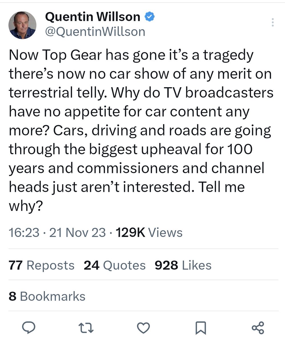 andyps1275's tweet image. I suspect this is Quentin angling for a channel to take up rights to his YouTube channel in the hopes of getting a larger audience. I doubt there would be a large enough audience for them to be interested.