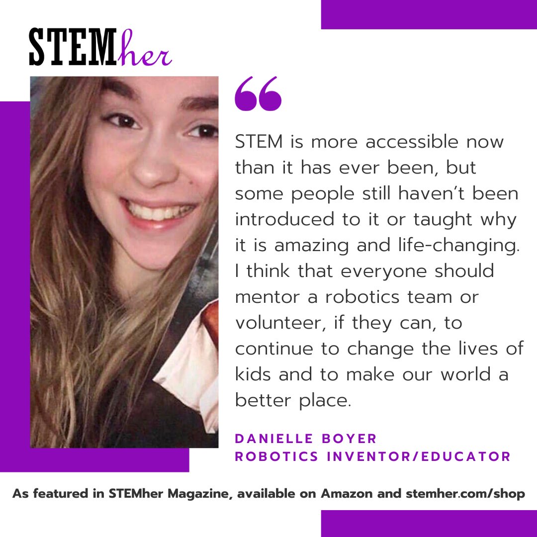 STEMher_'s tweet image. On this Small Business Saturday, get STEMher Magazine on Amazon &amp;amp; stemher.com/shop

"Everyone should mentor a robotics team to continue to change the lives of kids &amp;amp; make our world a better place" Danielle Boyer, Robotics Inventor. #smallbusinesssaturday #nativesinstem