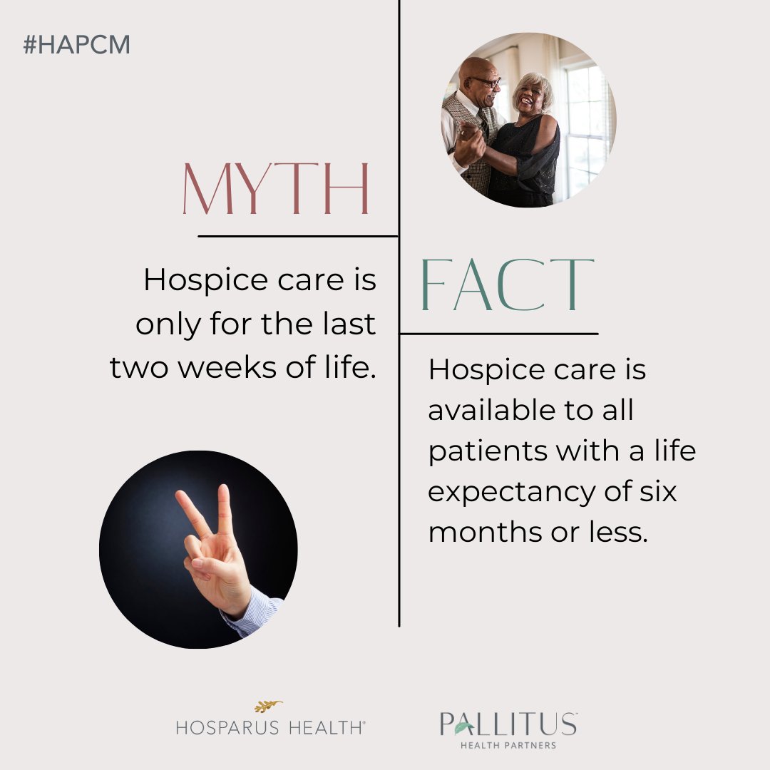 hosparushealth's tweet image. Sometimes, the barrier to using a service is the unknown, or assumptions about it. 

Hospice and palliative care unfortunately also have many myths that prevent people from utilizing services sooner.

#HAPCM #HospiceMonth #NonprofitHealthcare @NPHI_News #palliativecare