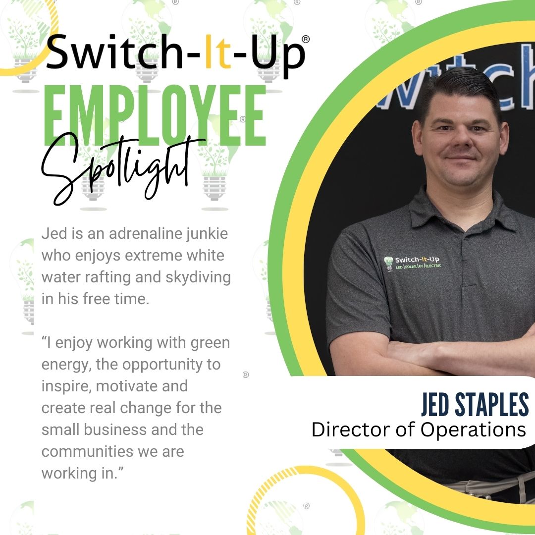 SwitchItUpLED's tweet image. Employee Spotlight!

Meet Jed - our adrenaline junkie Director of Operations! Jed stays inspired to work by recognizing that we can make a huge difference for small businesses. Thank you for what you do, Jed!
#EmployeeSpotlight #SwitchItUpInc #LEDLighting #LEDUpgrade #Electrician