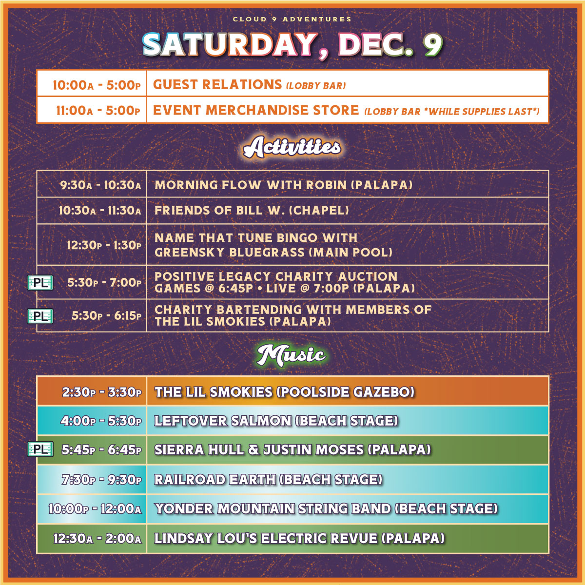 Your Strings & Sol 2023 Complete Schedule is here! 🪕☀️ Get ready for another unforgettable adventure together! Don't miss Day 3's Theme Night - we want to see all the holidays out to party! 🎉