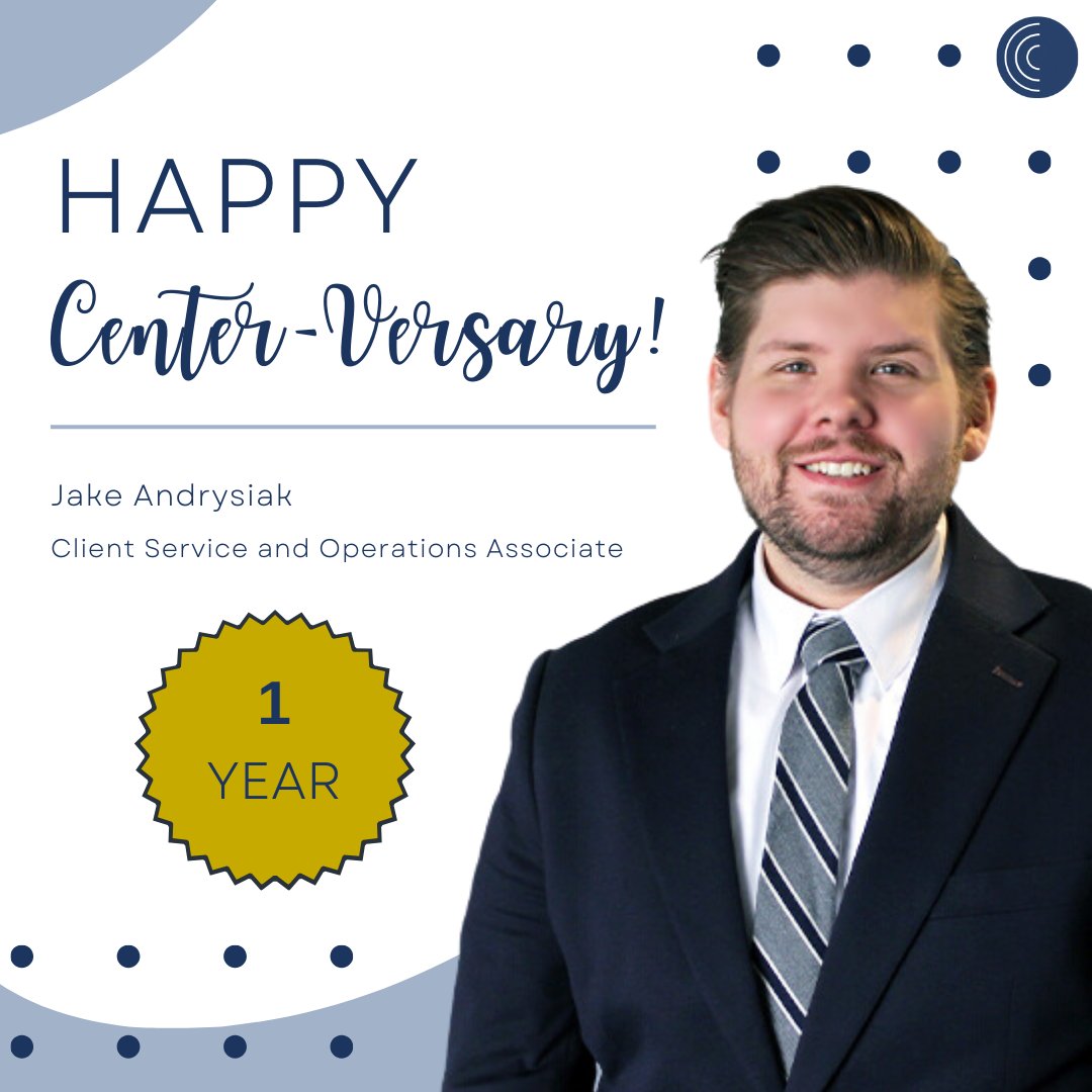 centerfinplan's tweet photo. Happy 1st Center-Versary to Client Service and Operations Associate, Jake Andrysiak! 💥 https://t.co/q2vfc33IVO