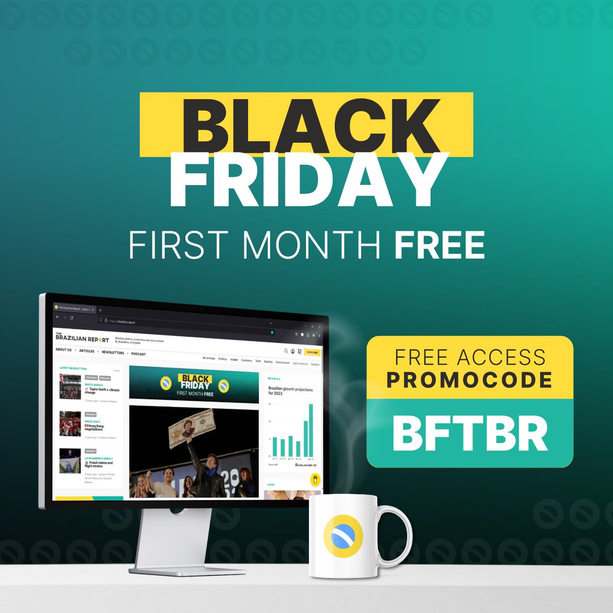 BrazilianReport's tweet image. #BlackFridayTBR Exclusive Offer! Dive into Brazil & LatAm insights. 📚
Your first month is on us! Enjoy any plan FREE!
🔥 Limited Time: Act Now! Don't miss this week's opportunity!
#KnowledgeUnleashed #BlackFridayDeal #BrazilianReport