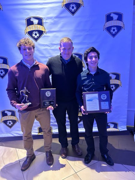 PRBSoccer's tweet photo. Great night at the @bcbsca dinner last night! The organization did an amazing job recognizing so many contributors, officials, coaches and athletes. Also big shout out to the Player of Year in the Patriot League Thomas Ippplito and our Unsung Hero Evan Kistler! #PRFamily https://t.co/AXGQhY6tU5