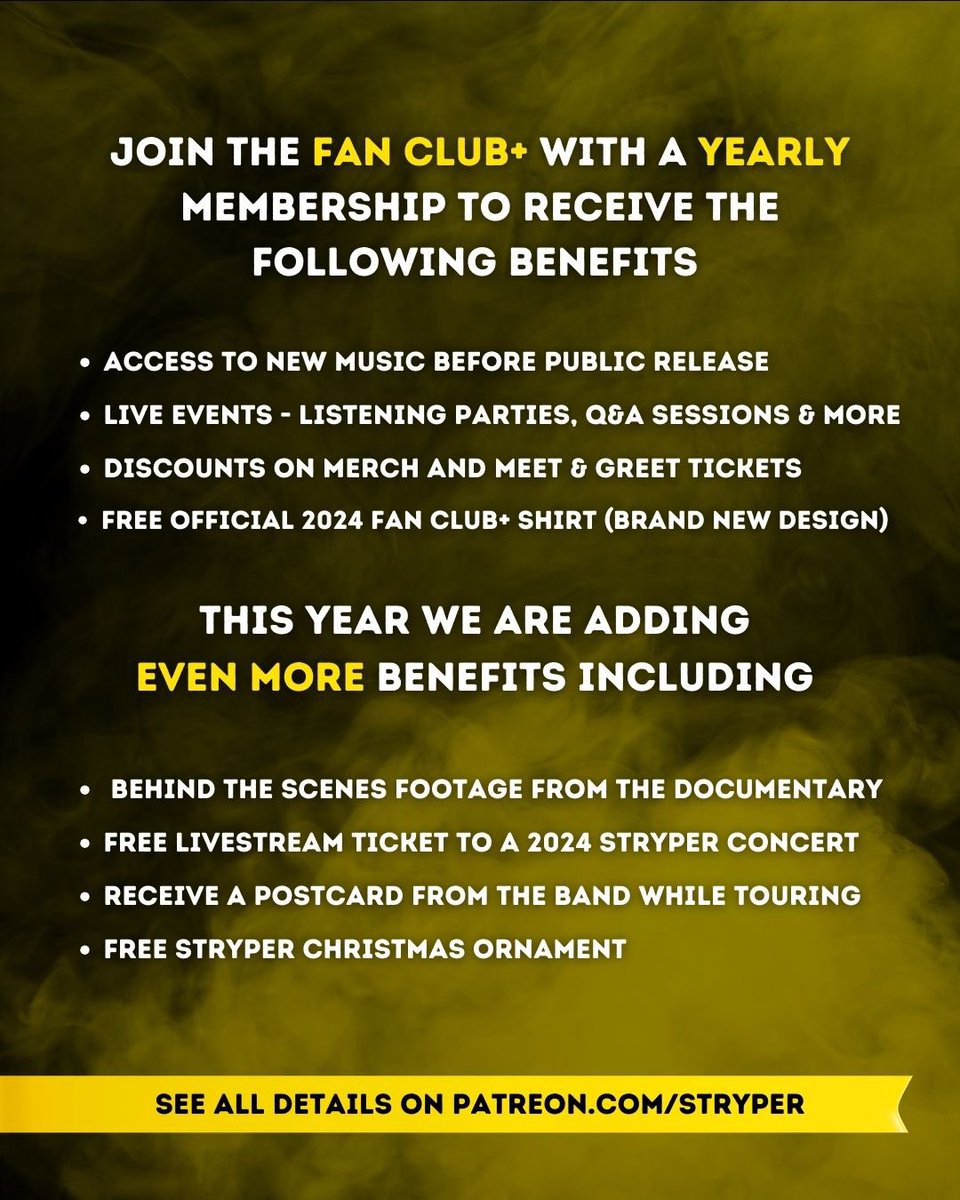 Thank you all for the support! Join today at: Patreon.com/Stryper