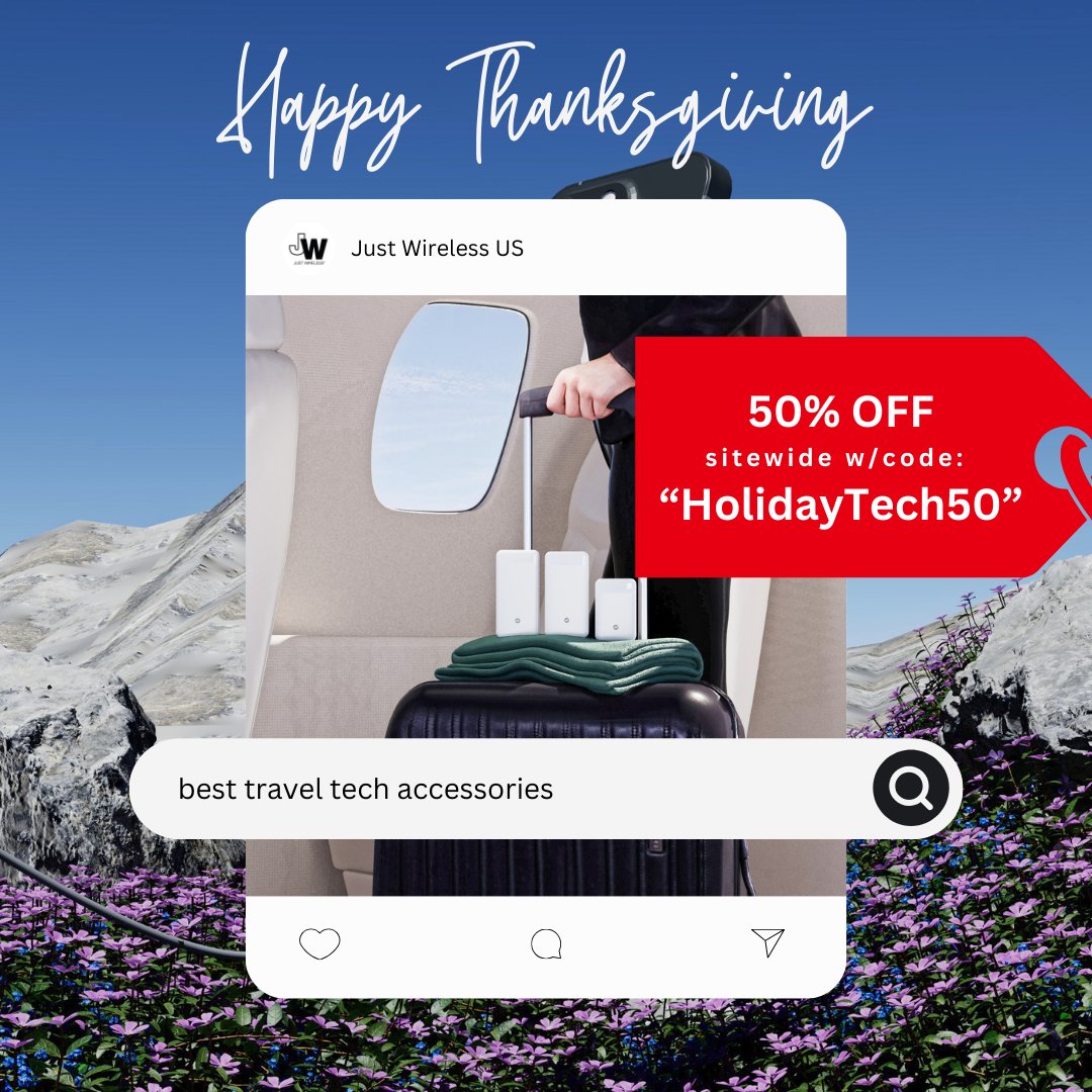 JustWirelessUS's tweet photo. 🦃 Get 50% OFF sitewide at Just Wireless this Thanksgiving! 🦃

https://t.co/b6gMaAcHGI

#iphonecharger #techaccessories #chargingcable #travelaccessories #PowerBanks #CABLE #portablecharger #Chargers https://t.co/biGQHin4rv