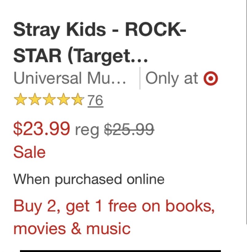 skz_usa's tweet photo. 🇺🇸🇵🇷 STAYs, you can take advantage of Target’s Black Friday Sale: Buy 2, Get 1 free! 😊 To maintain our position in the top 10 on Billboard 200, let’s make the most of this sale! https://t.co/0K0v6AHuZI