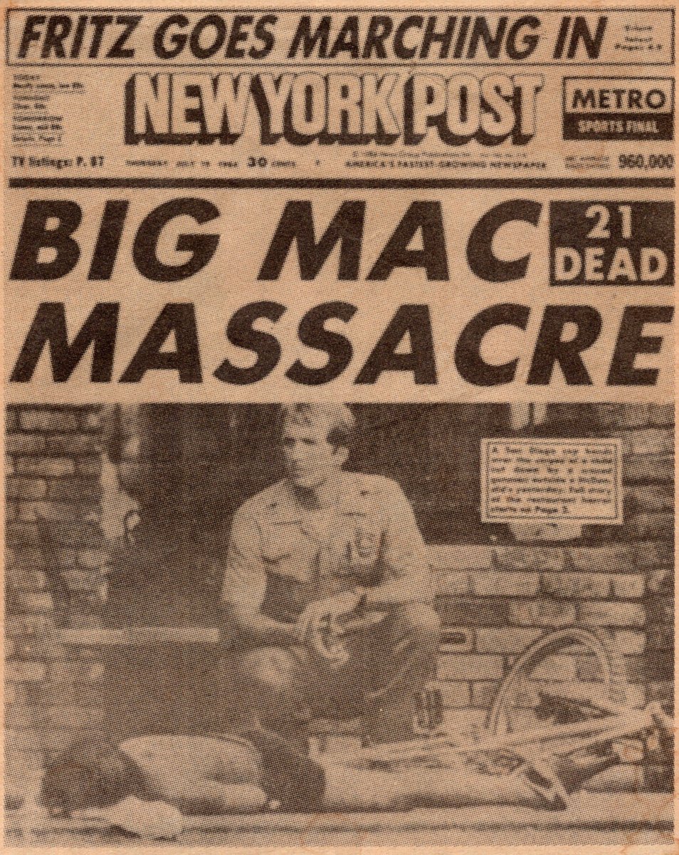 The New York Post, classy as always. 1984. #tabloidheds