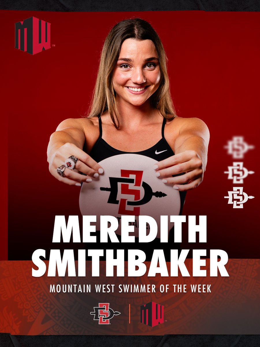 Shout out to Meredith Smithbaker, who was named @MountainWest Swimmer of the Week on Tuesday. It's her fourth career conference weekly honor and second this season. Congrats, Meredith! #GoAztecs 👏 ❤️ 🖤 📰 Story: tinyurl.com/ycnmm57t