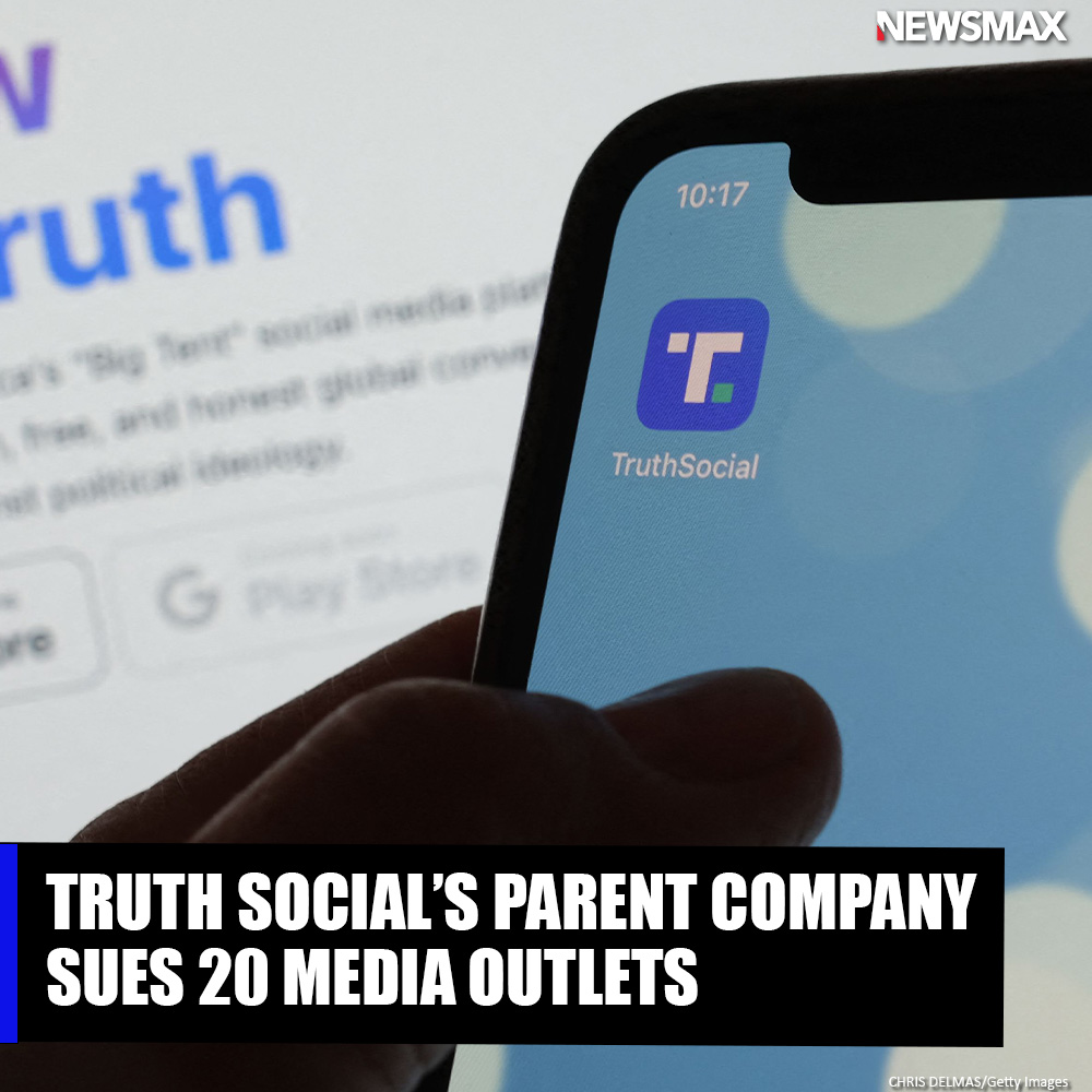 NEWSMAX's tweet image. The parent company of former President Donald Trump's Truth Social platform is suing 20 media outlets, which it claims reported false information about the company's finances.

MORE: bit.ly/3MTvAOg