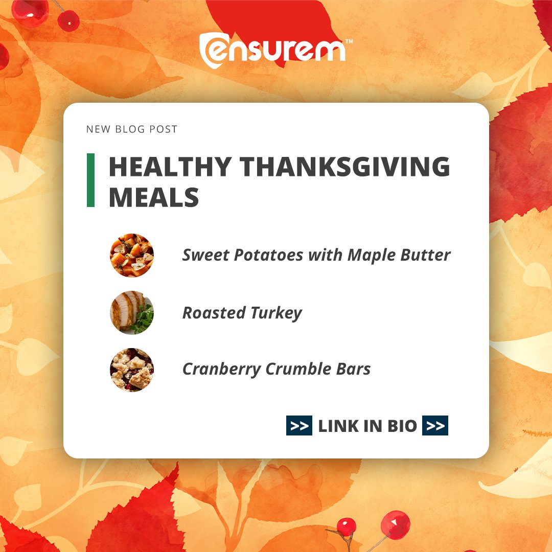 EnsuremLLC's tweet photo. This year, let's give thanks for good food and great health! 🥗🦃 Check out these mouthwatering #HealthyThanksgivingRecipes that'll have your guests coming back for seconds without the guilt. Say goodbye to the post-feast food coma and hello to flavor-packed, nutritious dishes! https://t.co/XjMvZXKjJ3
