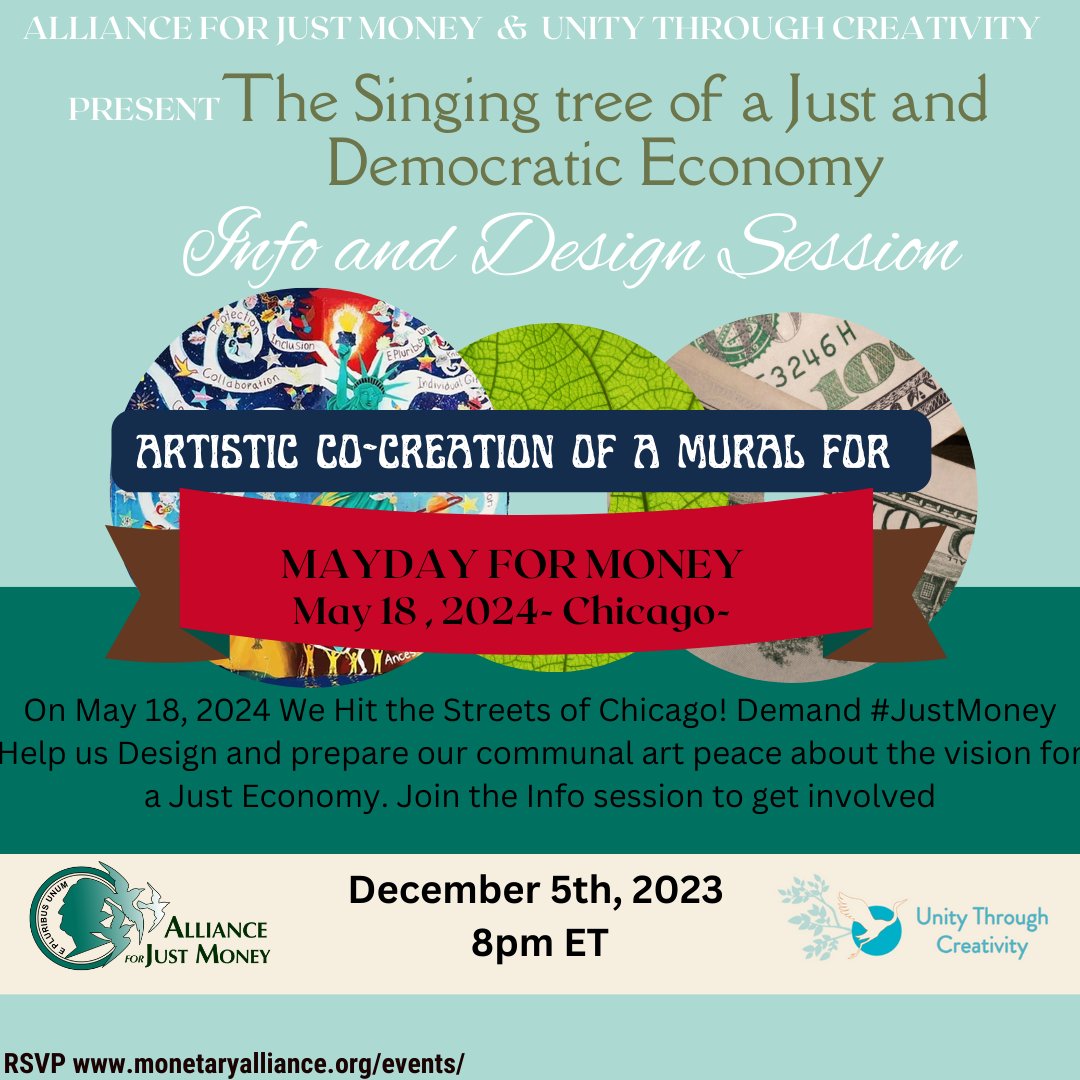 AllianceJust's tweet photo. Our next event's registration is open! https://t.co/jKnJLouAQL .. Join in on the creation of a just and democratic economy with AFJM and Unity Through Creativity! https://t.co/zplNgKHDM7