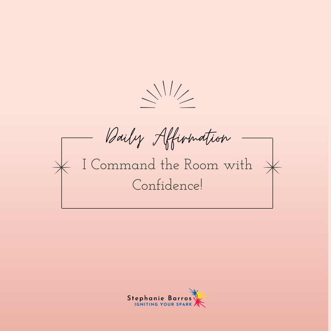 👑 'I Command the Room with Confidence!' 👑
My executive presence is unmatched. I stand tall, speak with authority, and shatter stereotypes. In the boardroom and beyond, I am a force to be reckoned with. 

#ConfidenceMatters #LeadershipPresence #igniteyourspark #coaching