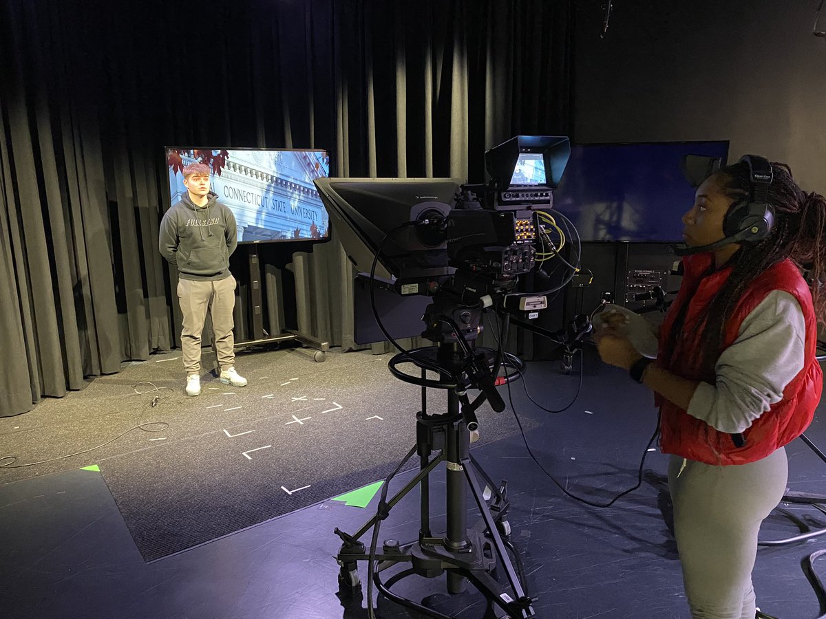 CCSUNEWSTV's tweet photo. The next generation of @CCSUJournalism broadcasters are starting their final project  newscasts. #jrn340 @CCSU https://t.co/MrgksRM1Vh