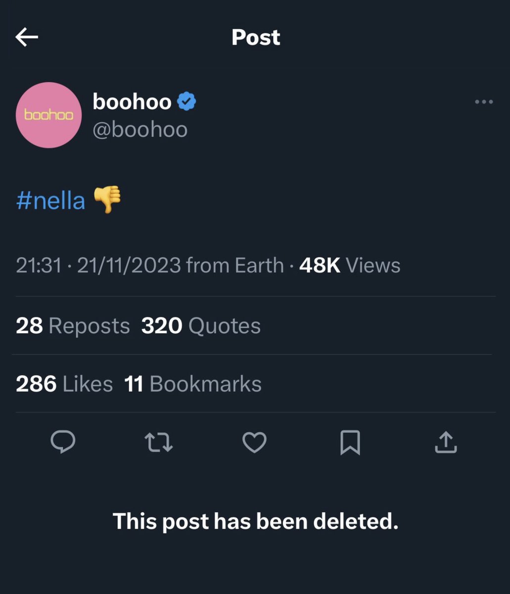 A big ass Brand is out here making negative posts about Nella Rose. This is Embarrassing for Boohoo like what was the NEED for this post? You’re just spreading unnecessary hate for Nella.

#ImACeleb 
#ImACelebrity