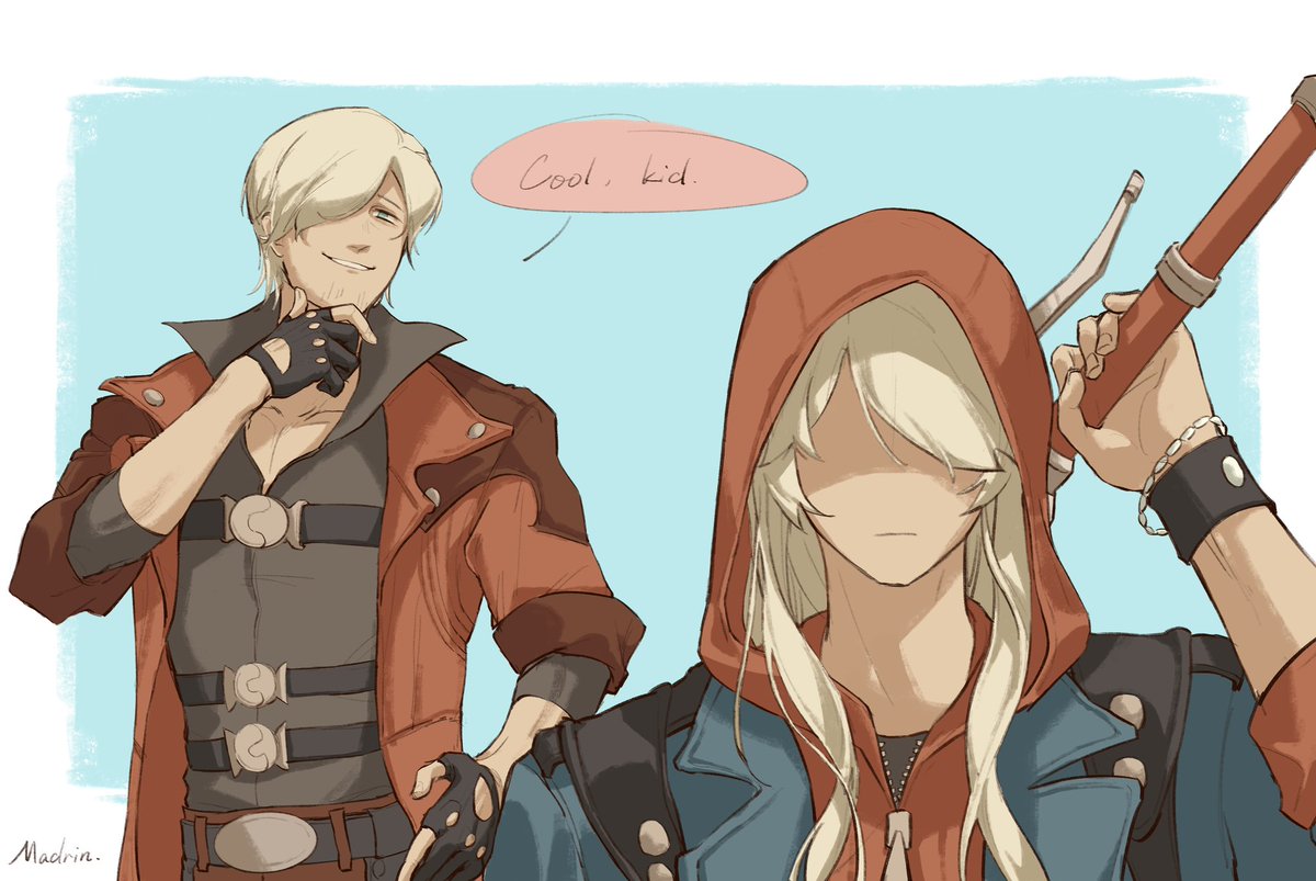 早八，睡不着一点，遂发
遇到长毛小狗请不要调戏
#dmc #dante #nero