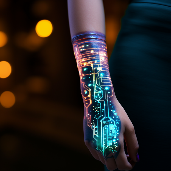 AIOnWheelss's tweet photo. Imagine tattoos that monitor your health: 
🩸 Glucose levels for diabetics 
💧 Hydration for athletes 
☀️ UV exposure for sun safety
These ink sensors could revolutionize personal healthcare, merging tech with biology for real-time health updates!  #InnovativeHealthcare 💪🚀🎨 https://t.co/EghMYwyosv