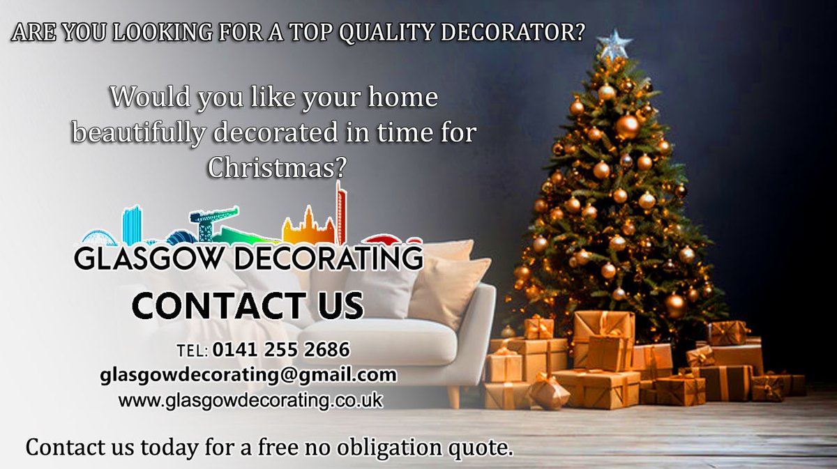 glasgowdecorating.co.uk
Tel: 0141 255 2686
e: glasgowdecorating@gmail.com