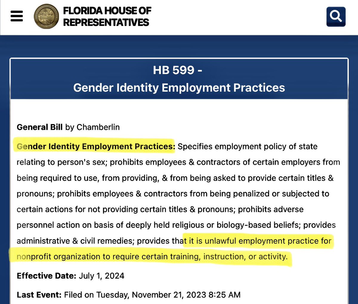 🚨 JUST IN: The Florida GOP has introduced sweeping new legislation imposing unprecedented state control over the work of LGBTQ or allied charities, and aggressively targeting the rights of trans employees to exist in government workplaces. This bill is NOT just about pronouns.