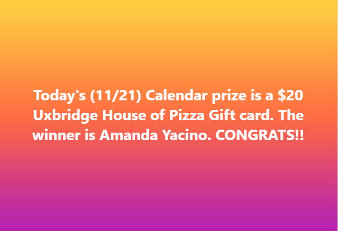 Today's (11/21) winner is...