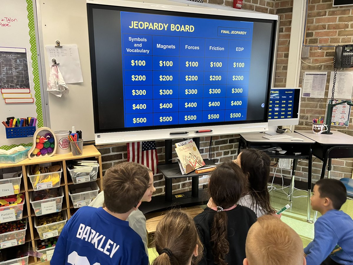 Celebrating the end of our science unit, Seen and Unseen Forces, with a game of Magnet Jeopardy! #heathcotepride