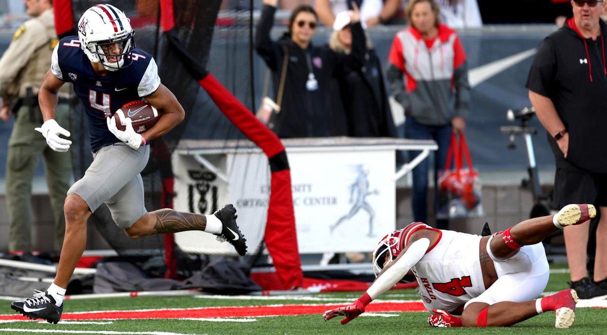 'I'm so jealous. He's good at every sport you can think of. ... Every little sport you can think of, he's got some training in it or something.' Arizona's Tetairoa McMillan makes everything look easy, whether it's playing WR or hitting home runs. Story: tucson.com/sports/college…