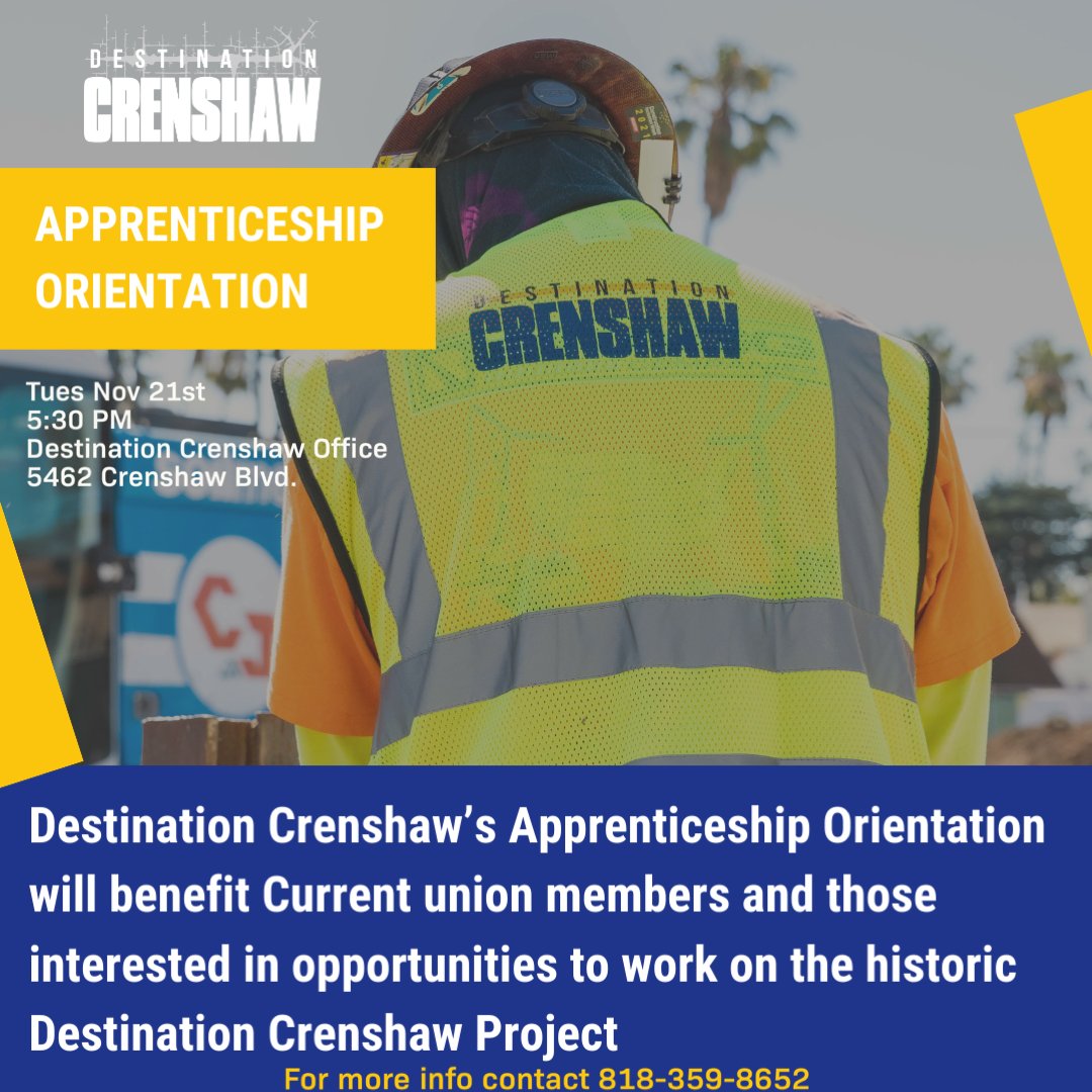 For more information please contact Jeff Bellissimo at jeff@2ndcall.org or 818-359-8652
Please join Destination Crenshaw and community partner 2nd Call

Tuesday, November 21st

5:30 PM