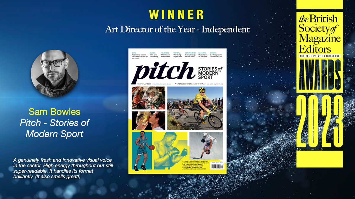 And the award for Art Director of the Year - Independent goes to Sam Bowles #BSMEAwards2023