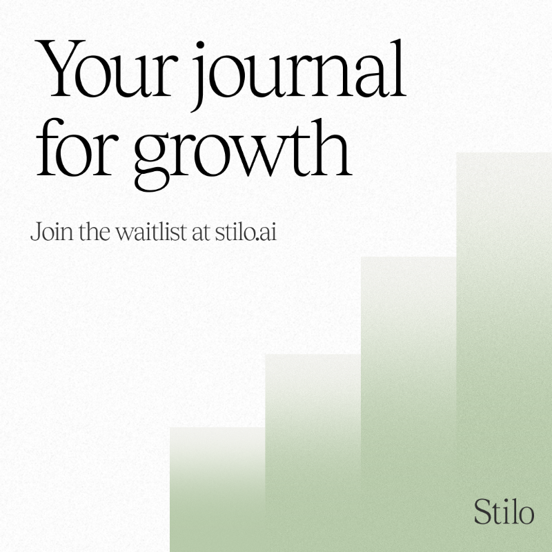 stiloAI's tweet photo. Level up with Stilo, the journaling app that unlocks personalized insights, book recommendations and more.