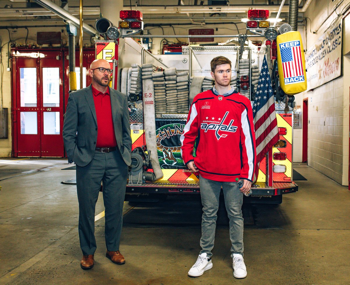 Capitals's tweet photo. Earlier this week, @JohnWaltonPxP was joined by @con91mcmichael in visiting a @dcfireems station near @CapitalOneArena.

The pair met with first responders, receiving a tour of the facility and sharing appreciation for their service to our community.

#ALLCAPS https://t.co/8w6uPp2cQK