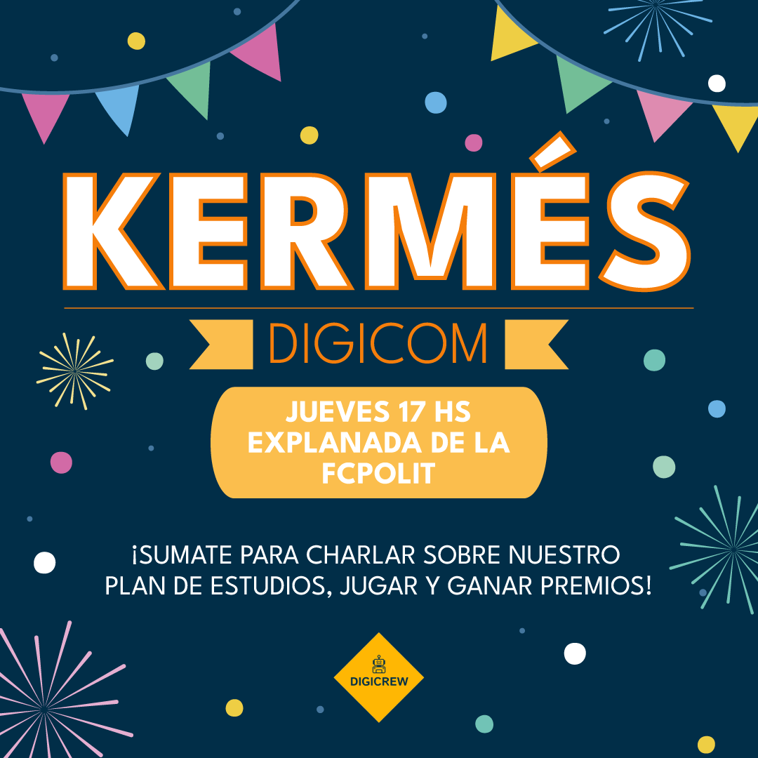 DigicrewCS's tweet photo. Cada vez falta menos!  Te invitamos formalmente a la kermés de @SIyPDigicom 🤳👋.  No te olvides de buscarnos en el stand de #Digicrew que te vamos a estar esperando con información, mates, comida y regalitos 🧉🥐🎁. 
#educación #comunicación #datos #análisis #empleo https://t.co/IkSJd94uRA