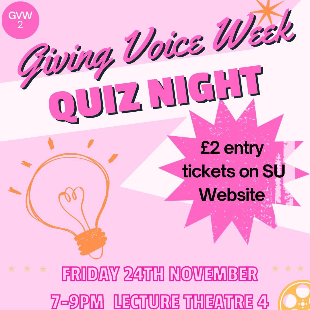 Open to members, non-members, staff and graduates! 

Small teams of around 5 people!

Tickets - ueasu.org/events/9241/26… (Graduates may need to make an account to purchase a ticket)

All proceeds from tickets to go to our Giving Voice Week charity, Down’s Syndrome Association.
