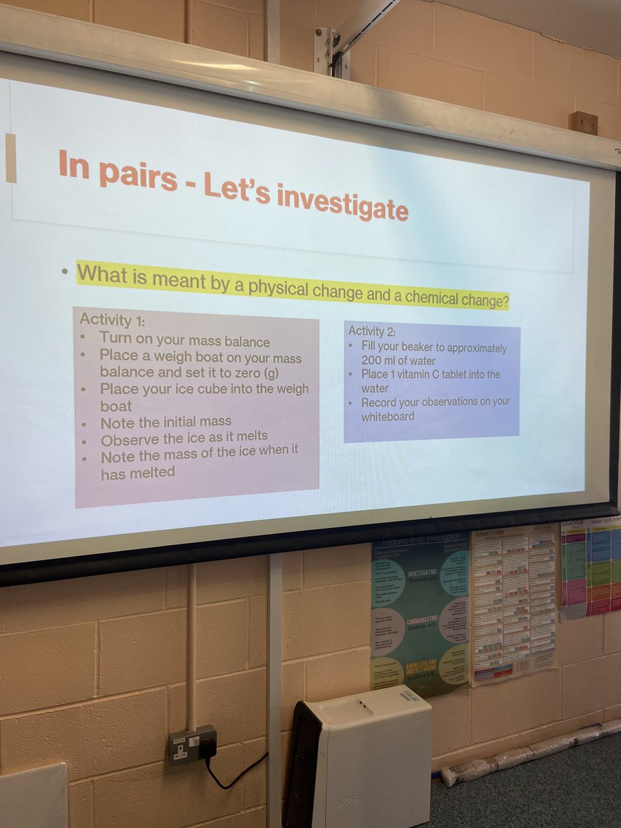 TeachMeAgri's tweet image. Quick and easy activity at the beginning of topic rates of reactions today. Students investigated physical and chemical changes. They concluded on whiteboards the definition for each in their own words and listed keywords for observing signs of a chemical reaction. #jcscience