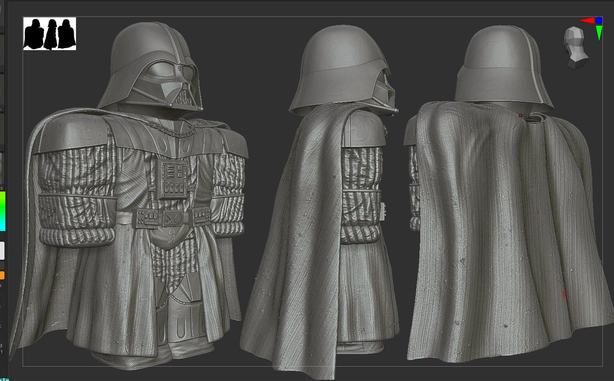 Some Highpoly Sculpt Pics of Vader 
.
#Roblox #RobloxDev #StarWars #Zbrush