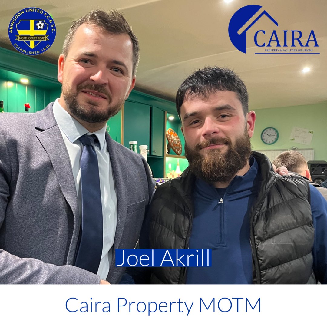 Abingdon United FC Official (@abutdfc) on Twitter photo TONIGHTS <a href="/CairaProperty/">Caira Property & Facilities Solutions Ltd</a> MOTM - Joel Akrill ๐
Superb from our wideman tonight who caused no end of problems to Townโs defence & dug in with the team to keep our lead. Great to see one of the Devs lads flourishing in another First Team appearance ๐ก๐ต TONIGHTS <a href="/CairaProperty/">Caira Property & Facilities Solutions Ltd</a> MOTM - Joel Akrill ๐
Superb from our wideman tonight who caused no end of problems to Townโs defence & dug in with the team to keep our lead. Great to see one of the Devs lads flourishing in another First Team appearance ๐ก๐ต