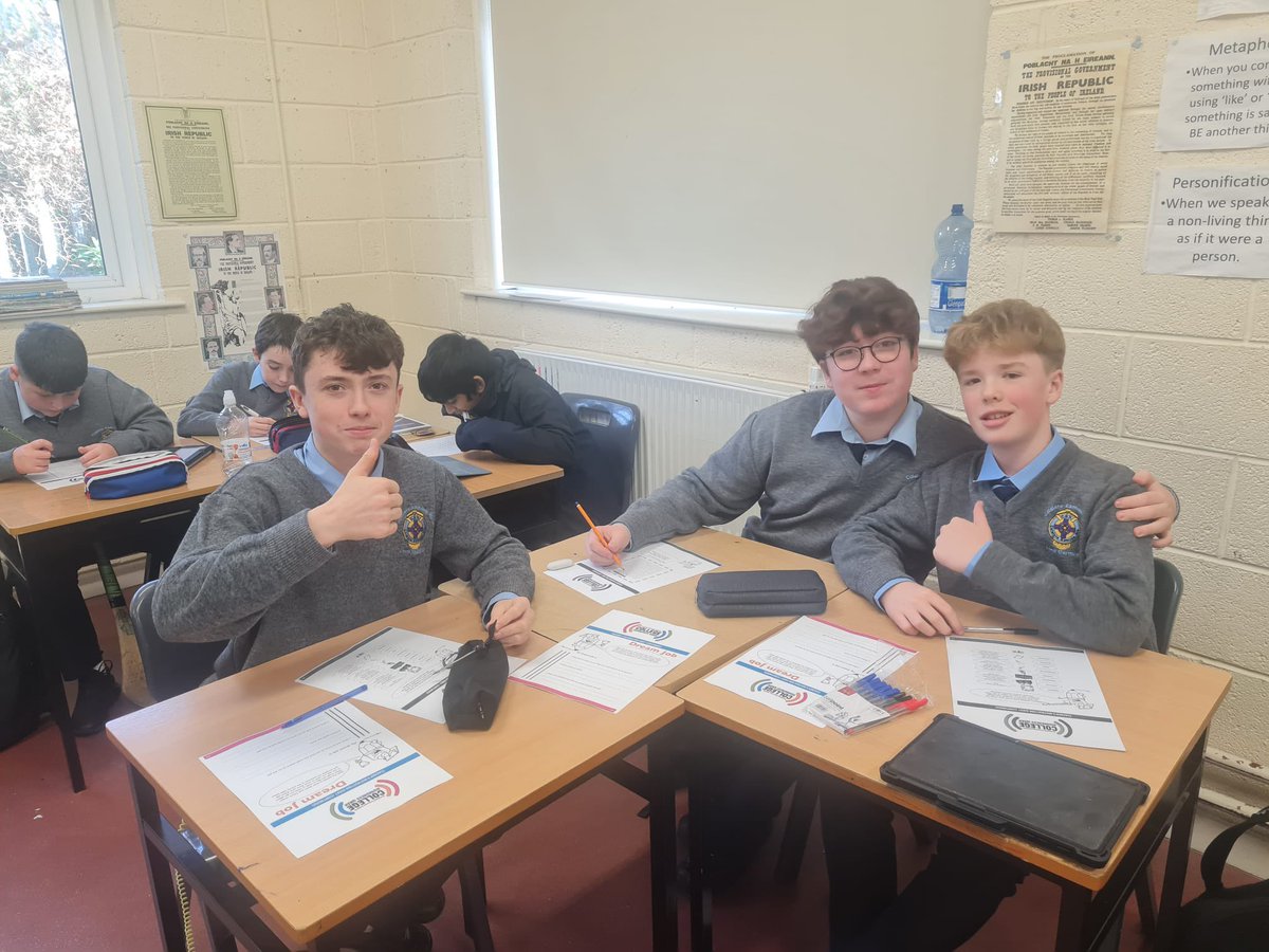 WexCBS's tweet photo. College Awareness Week 2023: 1st Year Heaney completing their college word search, crossword and thinking about & discussing their dream jobs #CAW2023 #nevertooearlytothinkahead #makingfutureplans https://t.co/dRtgXRbLzM