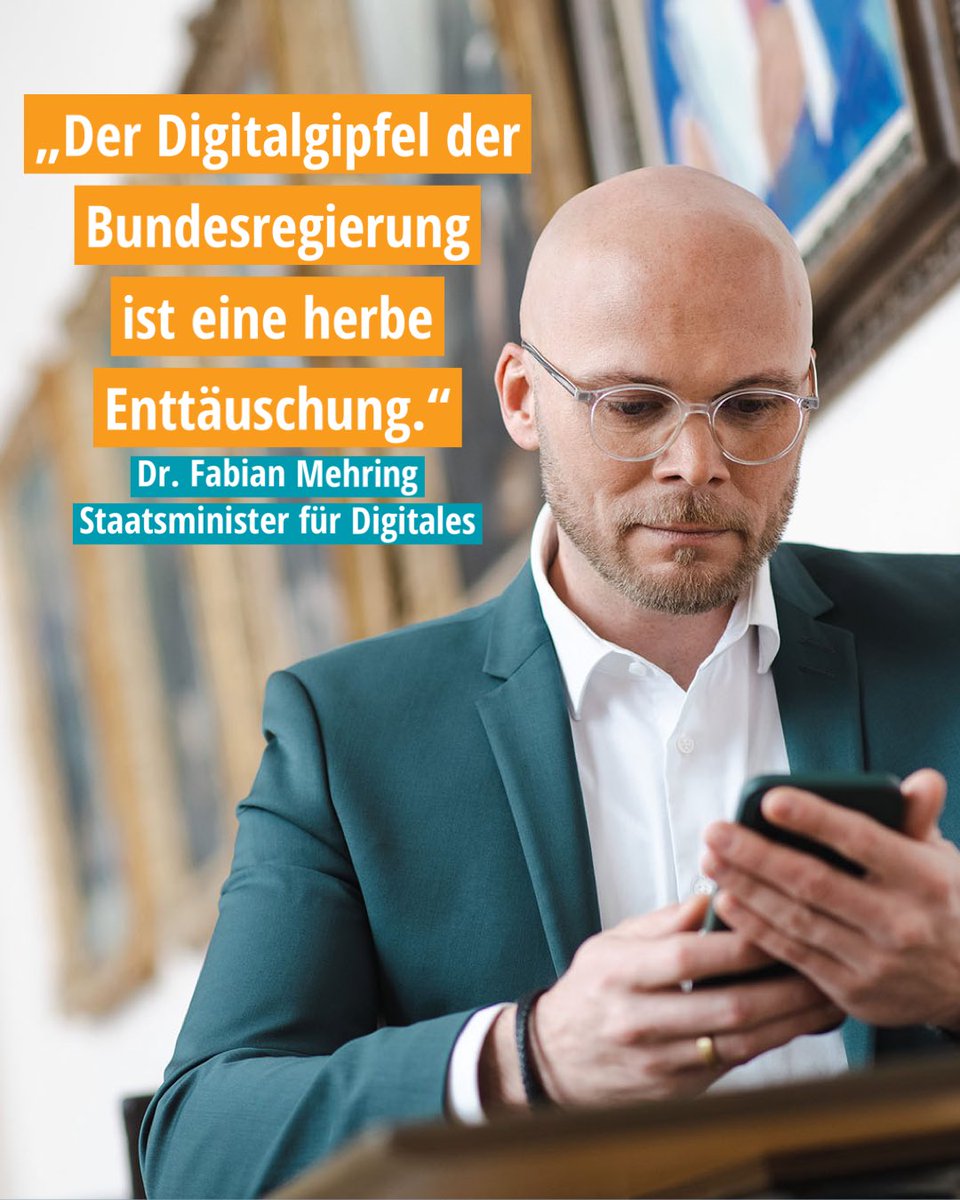 👉 #Digitalgipfel des Bundes ist eine herbe Enttäuschung 👎

Die Zukunftsstrategie der Ampel bleibt mehr Schein als Sein und ihr Gipfel war eine politische Alibi-Veranstaltung im Hochglanzformat ohne konkrete Folgen. Während Kanzler Scholz die Zeitenwende propagiert, verschläft…