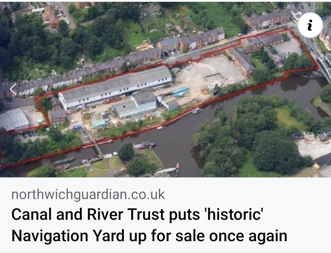 Canal and River Trust puts Navigation Yard up for sale again. Navigation Yard, former site of boat building firm Yarwoods Northwich. #crt #canal northwichguardian.co.uk/news/23931791.…