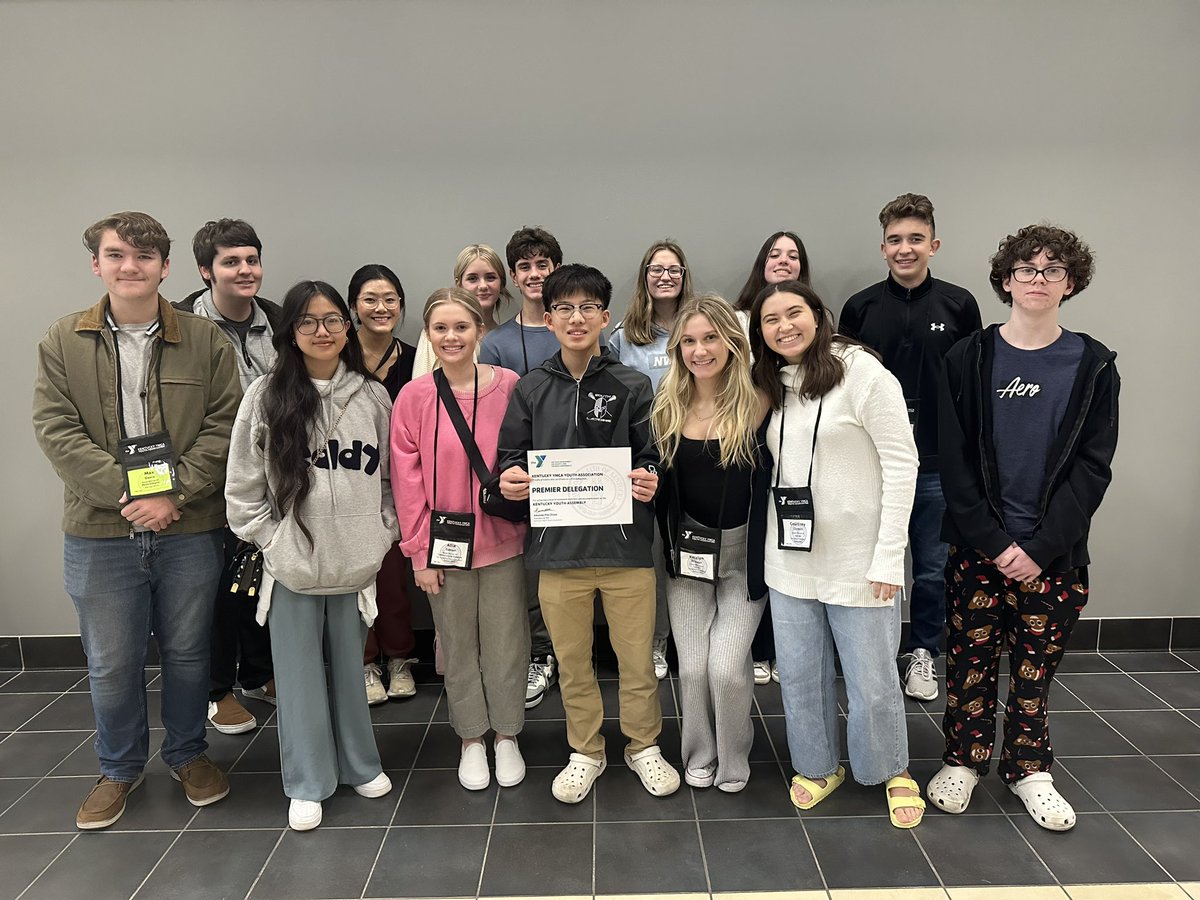 missrigginsmath's tweet photo. What a fantastic KYA conference with these Spartans! They represented our school so well as they debated bills with other students at our State Capitol building. We are especially proud of Kenny Chen and Max Davis for winning Outstanding Speaker and Outstanding Delegate! ⚔️ https://t.co/bgHs55nBxV
