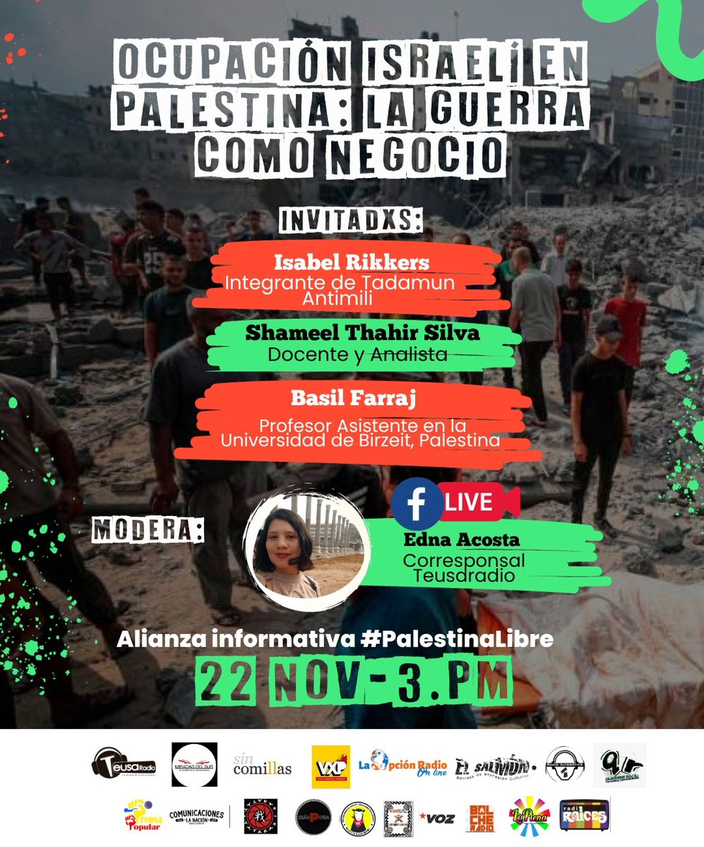 🚨La guerra en Gaza se ha convertido en un negocio para empresas que han encontrado lucro junto al Estado de Israel en el genocidio sobre el pueblo Palestina. Mientras tantos miles de personas palestinas viven su día a día la ocupación militar, la violación a sus derechos humanos